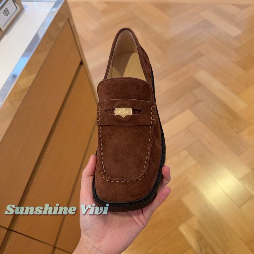 NEW In Box COACH Woman Square Toe Loafer Vintage Brown CDF81 us 11